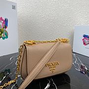 PRADA SAFFIANO LEATHER SHOULDER BAG BEIGE 1BD275 SIZE 22 CM - 5