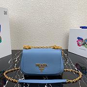 PRADA SAFFIANO LEATHER SHOULDER BAG LIGHT BLUE 1BD275 SIZE 22 CM - 1