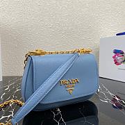 PRADA SAFFIANO LEATHER SHOULDER BAG LIGHT BLUE 1BD275 SIZE 22 CM - 4