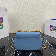 PRADA SAFFIANO LEATHER SHOULDER BAG LIGHT BLUE 1BD275 SIZE 22 CM - 3