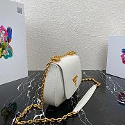 PRADA SAFFIANO LEATHER SHOULDER BAG WHITE 1BD275 SIZE 22 CM - 6