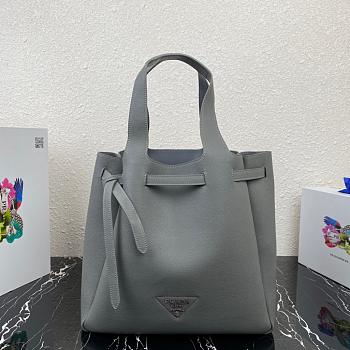 PRADA LEATHER TOTE GRAY 1BG339 SIZE 35 CM