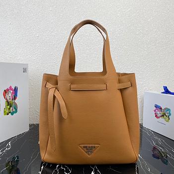 PRADA LEATHER TOTE BROWN 1BG339 SIZE 35 CM