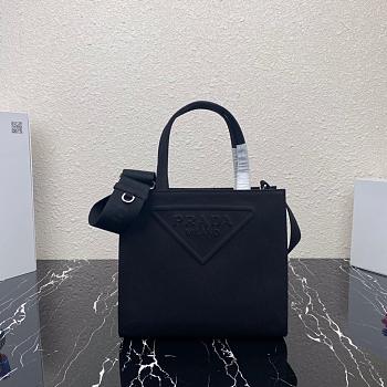 PRADA DRILL TOTE BAG BLACK 1BG382 SIZE 26 CM