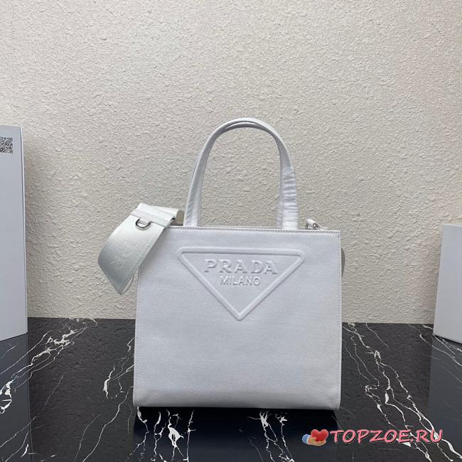 PRADA DRILL TOTE BAG WHITE 1BG382 SIZE 26 CM - 1