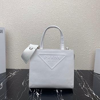 PRADA DRILL TOTE BAG WHITE 1BG382 SIZE 26 CM