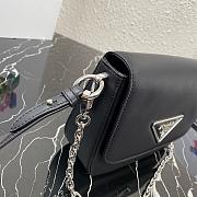 PRADA NYLON & LEATHER IDENTITY SHOULDER BAG BLACK 1BD263 SIZE 21 CM - 5