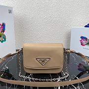 PRADA NYLON & LEATHER IDENTITY SHOULDER BAG BEIGE 1BD263 SIZE 21 CM - 1