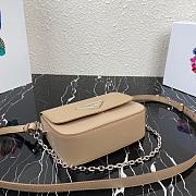 PRADA NYLON & LEATHER IDENTITY SHOULDER BAG BEIGE 1BD263 SIZE 21 CM - 4