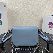 PRADA NYLON & LEATHER IDENTITY SHOULDER BAG LIGHT BLUE 1BD263 SIZE 21 CM - 6