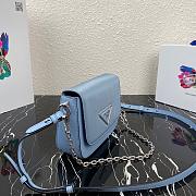 PRADA NYLON & LEATHER IDENTITY SHOULDER BAG LIGHT BLUE 1BD263 SIZE 21 CM - 5