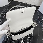 PRADA NYLON & LEATHER IDENTITY SHOULDER BAG WHITE 1BD263 SIZE 21 CM - 6