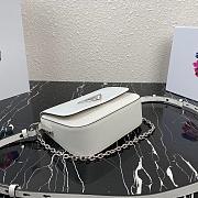 PRADA NYLON & LEATHER IDENTITY SHOULDER BAG WHITE 1BD263 SIZE 21 CM - 2