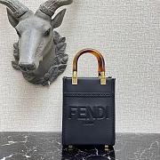 FENDI MINI SUNSHINE SHOPPER BLACK 8BS051 SIZE 13 x 18 x 6 CM - 1
