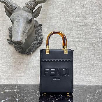 FENDI MINI SUNSHINE SHOPPER BLACK 8BS051 SIZE 13 x 18 x 6 CM