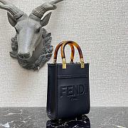 FENDI MINI SUNSHINE SHOPPER BLACK 8BS051 SIZE 13 x 18 x 6 CM - 6