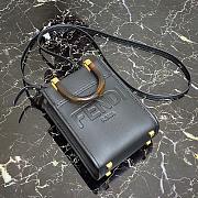 FENDI MINI SUNSHINE SHOPPER BLACK 8BS051 SIZE 13 x 18 x 6 CM - 5