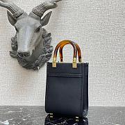 FENDI MINI SUNSHINE SHOPPER BLACK 8BS051 SIZE 13 x 18 x 6 CM - 4