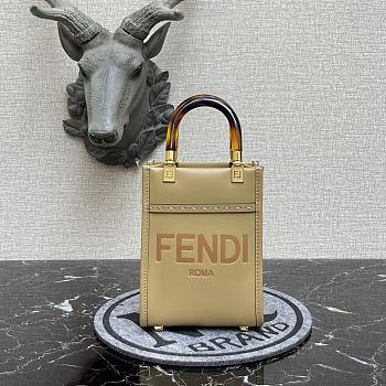 FENDI MINI SUNSHINE SHOPPER BEIGE 8BS051 SIZE 13 x 18 x 6 CM