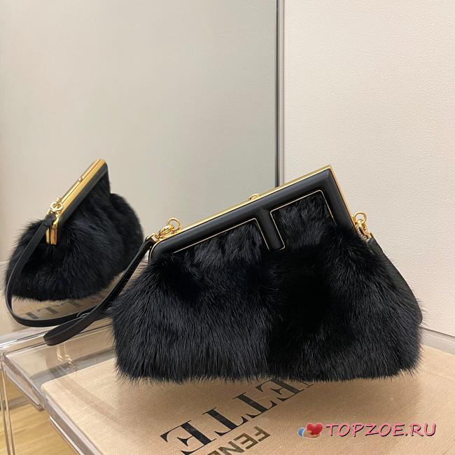 FENDI FIRST SMALL BLACK MINK 8BP129 SIZE 26 CM - 1