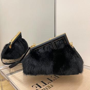 FENDI FIRST SMALL BLACK MINK 8BP129 SIZE 26 CM