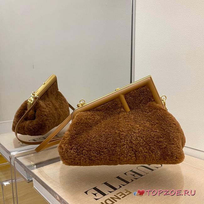 FENDI FIRST SMALL BROWN MINK 8BP129 SIZE 26 CM - 1