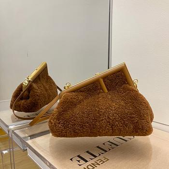 FENDI FIRST SMALL BROWN MINK 8BP129 SIZE 26 CM