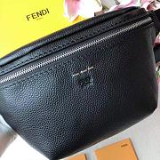 FENDI BELT BAG BLACK GRAIN LEATHER 7VA434 SIZE 30 CM - 2