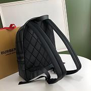 BURBERRY LONDON CHECK AND LEATHER BACKPACK DARK CHARCOAL SIZE 29 CM - 2