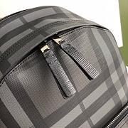 BURBERRY LONDON CHECK AND LEATHER BACKPACK DARK CHARCOAL SIZE 29 CM - 6