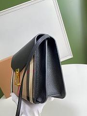 BURBERRY SMALL MACKEN HOUSE CHECK CROSSBODY BLACK SIZE  24 CM - 4