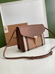 BURBERRY SMALL MACKEN HOUSE CHECK CROSSBODY BROWN SIZE 24 CM - 5