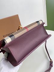 BURBERRY SMALL MACKEN HOUSE CHECK CROSSBODY DERBY RED SIZE 24 CM - 2
