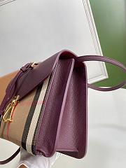 BURBERRY SMALL MACKEN HOUSE CHECK CROSSBODY DERBY RED SIZE 24 CM - 4