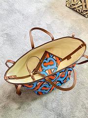 BURBERRY MINI MONOGRAN PRINT E-CANVAS BEACH TOTE BLUE & ORANGE - 3