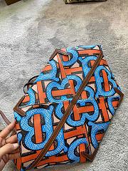 BURBERRY MINI MONOGRAN PRINT E-CANVAS BEACH TOTE BLUE & ORANGE - 4