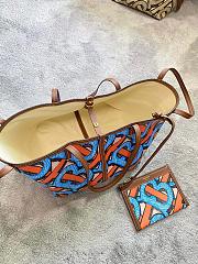 BURBERRY MINI MONOGRAN PRINT E-CANVAS BEACH TOTE BLUE & ORANGE - 6