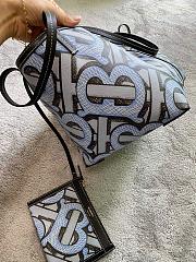 BURBERRY MINI MONOGRAN PRINT E-CANVAS BEACH TOTE LIGHT BLUE - 3