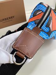 BURBERRY MONOGRAN PRINT E-CANVAS SONNY BUM BAG BLUE & ORANGE - 3