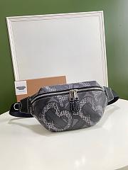 BURBERRY MONOGRAN PRINT E-CANVAS SONNY BUM BAG BLACK & WHITE - 1
