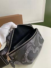 BURBERRY MONOGRAN PRINT E-CANVAS SONNY BUM BAG BLACK & WHITE - 3
