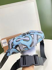 BURBERRY MONOGRAN PRINT E-CANVAS SONNY BUM BAG LIGHT BLUE - 4
