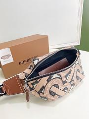 BURBERRY MONOGRAN PRINT E-CANVAS SONNY BUM BAG BEIGE & BROWN - 3