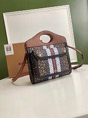BURBERRY MINI MONOGRAM STRIPE E-CANVAS POCKET BAG SIZE 23 CM - 6