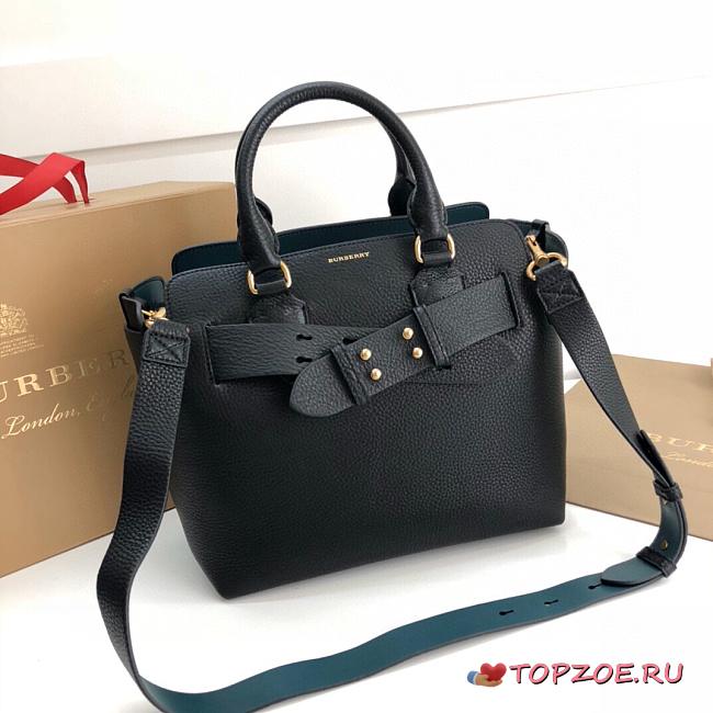 BURBERRY SMALL LEAHER BELT BAG BLACK SIZE 28 CM - 1