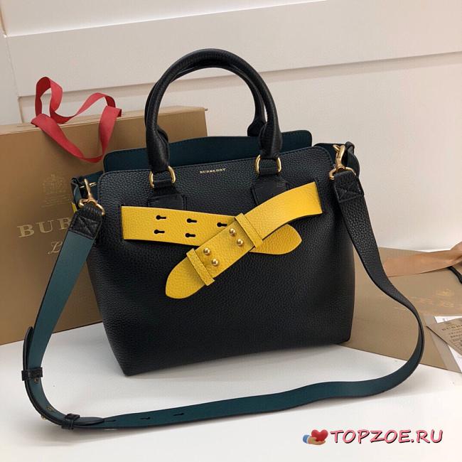 BURBERRY SMALL TRI-TONE LEAHER BELT BAG BLACK SIZE 28 CM - 1