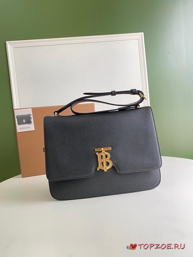 BURBERRY ALICE MEDIUM LEATHER TB BAG BLACK SIZE 28 CM - 1
