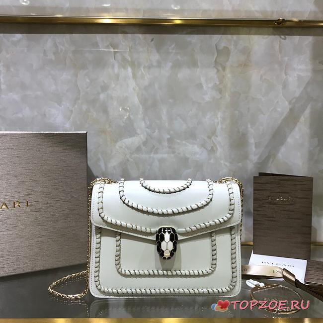 BVLGARI SERPENTI FOREVER CROSSBODY BAG WHITE SIZE 20 CM - 1