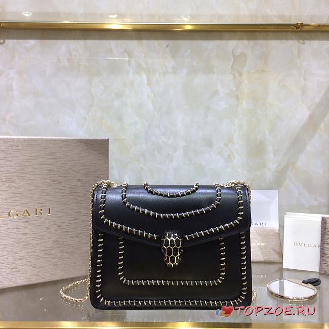 BVLGARI SERPENTI FOREVER CROSSBODY BLACK SIZE 20 CM - 1