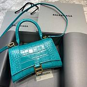 BALENCIAGA HOURGLASS SMALL TOP HANDLE BAG TIFFANY BLUE 5935461 SIZE 23x10x14 CM - 1